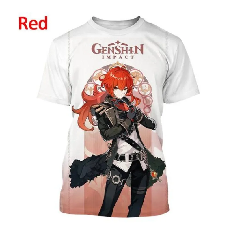 

Game Genshin Impact 3D Printed T Shirt Fashion Cartoon Unisex Casual Short-sleeved Harajuku Oversized O-Neck Tees T-shirt