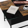 Square Coffee Table with Round Corners,2 Tier Farmhouse Small Coffee Table for Small Space,Modern Low Center Living 4