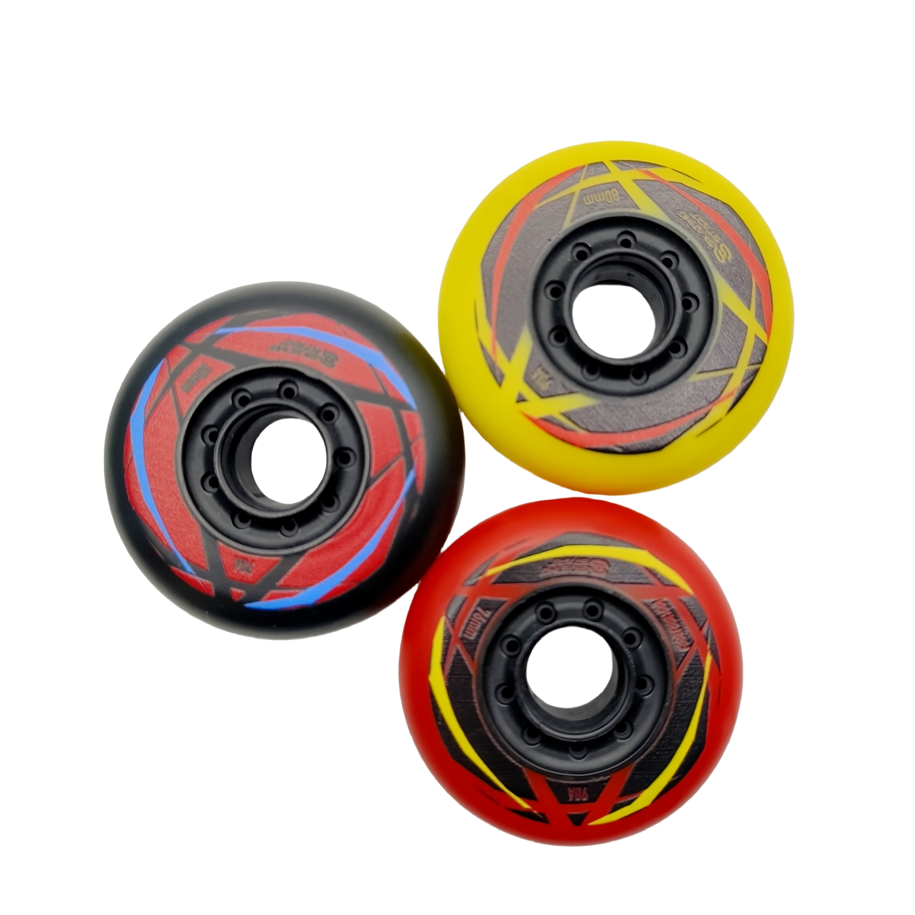 inline skate wheel roller wheel braking 76mm 80mm thickness 24mm 90A 8wheels/lot, roller skating wheels