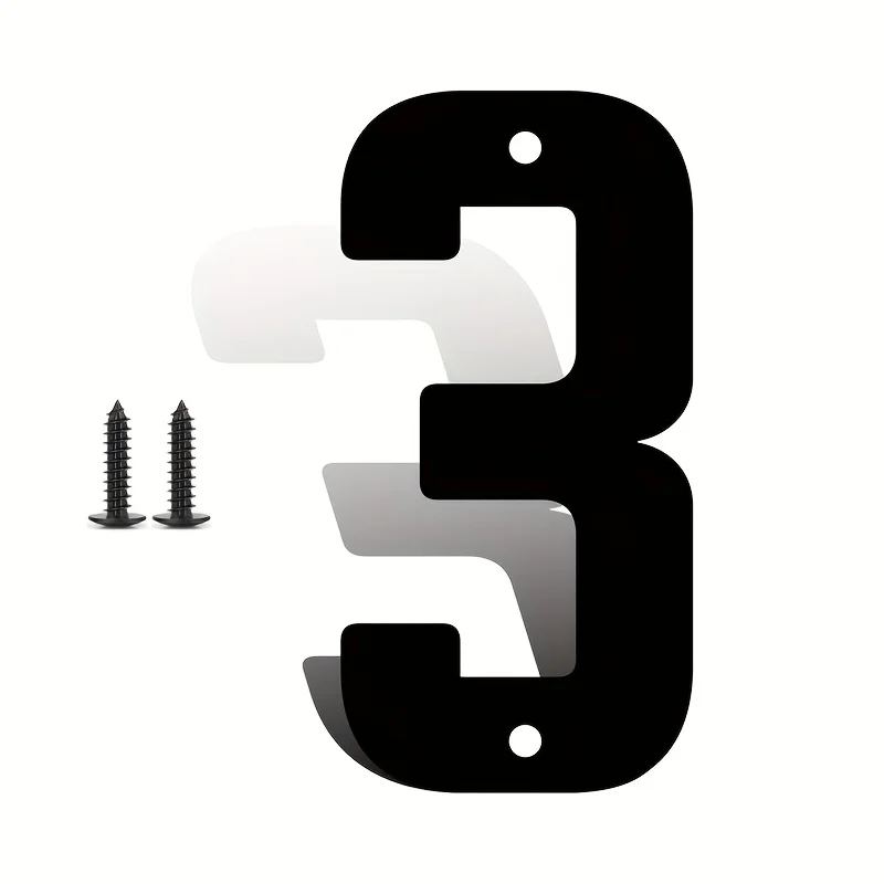 ป้ายกลางแจ้งขนาด 8 นิ้ว - 22 นิ้ว พร้อมเลขที่บ้านและตัวอักษรโลหะ ตัวอักษรที่เคลือบสำหรับตกแต่งสวน ประตู และตู้จดหมาย 1