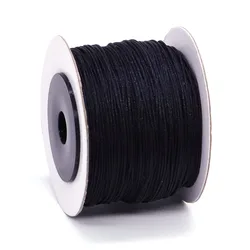 Versatile 0.8mm Nylon Beading Cord for Jewelry and Handicrafts (Black)