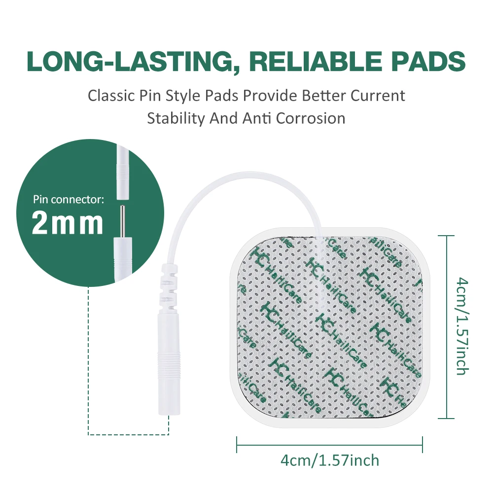 Hailicare 4x4cm Muscle Stimulator Electrode Pads Non-woven Fabric Self Adhesive Replacement Pads for Tens Digital Machine
