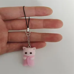 Calico Critter Cats Phone Charm | Adorable Cat - Themed Accessory (Pink)