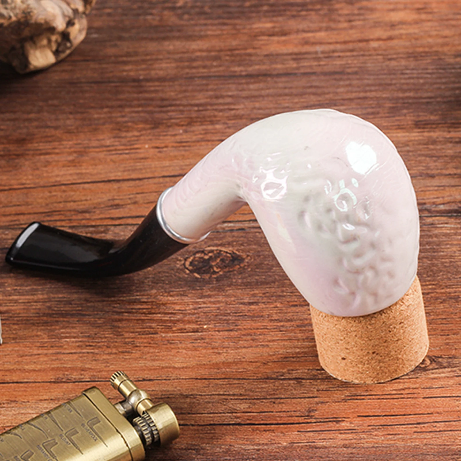 Resin Wooden Tobacco Pipe Curved Filter Tobacco Pipe Smoking Accessories 1pc