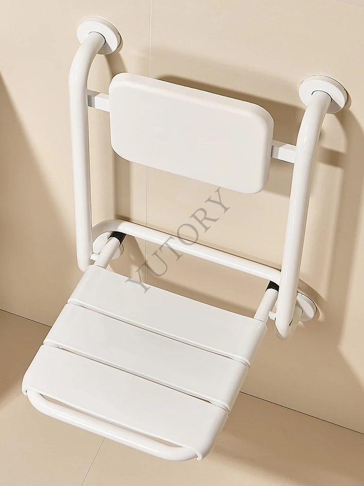 Bathroom folding stool shower seat wall hanging toilet the elderly toilet non-slip bath sitting stool 4
