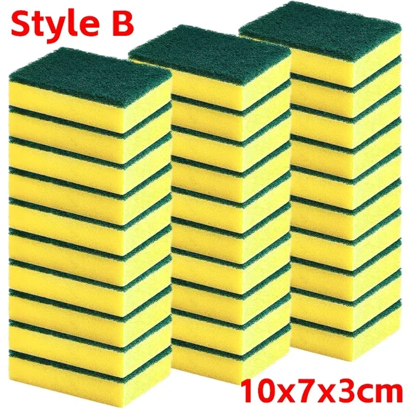 thumbnail image 1 of Esponjas mágicas de limpieza de doble cara, muy absorbentes, para lavar platos, limpiar ollas, manchas de óxido, cepillos de grasa, herramientas de limpieza de cocina, 1 of 5