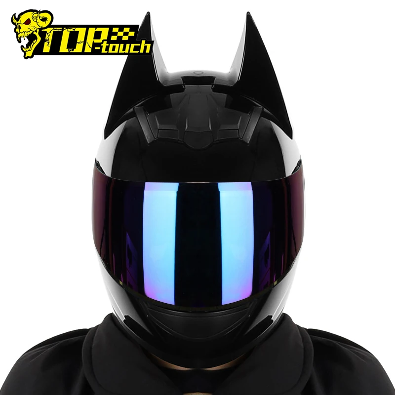 

HNJ Motorcycle Helmet Men Women Casco Moto Ear Helmet Personality Full Face Motorcycling Helmet Motocross Capacete Casque Black
