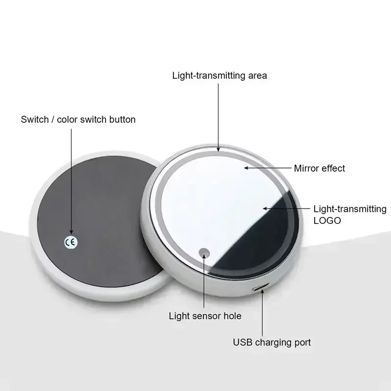 1/2pcs LED Car Cup Holder Lights, 3 Modes 7 Colors Charging Coaster Cup Pad, LED Interior Atmosphere Car Lamp Decoration In