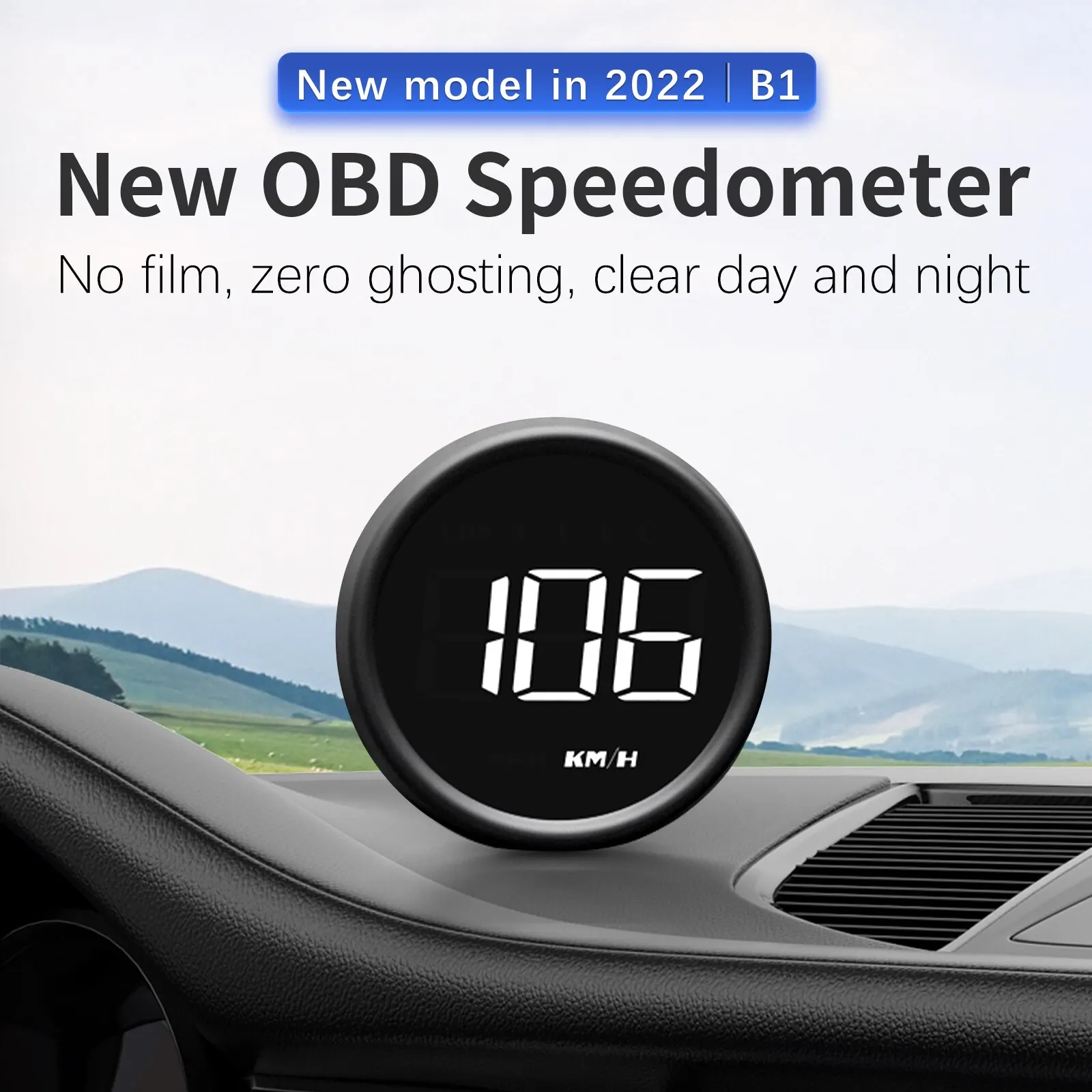 OBD2 HUD Projector,Head Up Display,OBD2 HUD Display,B1 Head Up Display OBD2 HUD Speedometer Car Projector Alarm EOBD Auto Fuel Consumption Volt Meter Water Temperature Gauge