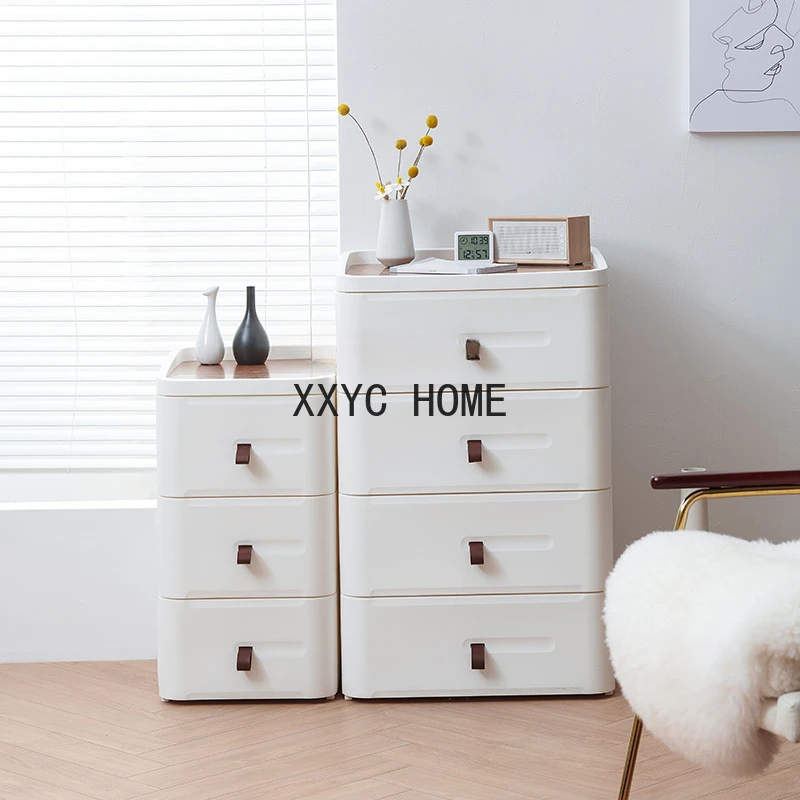 

Прикроватный столик в скандинавском стиле, простой современный многофункциональный кожаный шкаф для хранения в маленькой квартире, для спальни, из твердой древесины