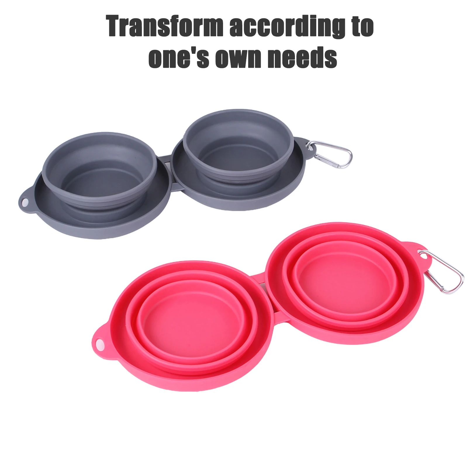 1 Pc Thickened TPE Folding Silicone Pet Bowls Outdoor Pet Double Bowls Pet Supplies Portable Cat Dog Bowls Travel and Indoor Use