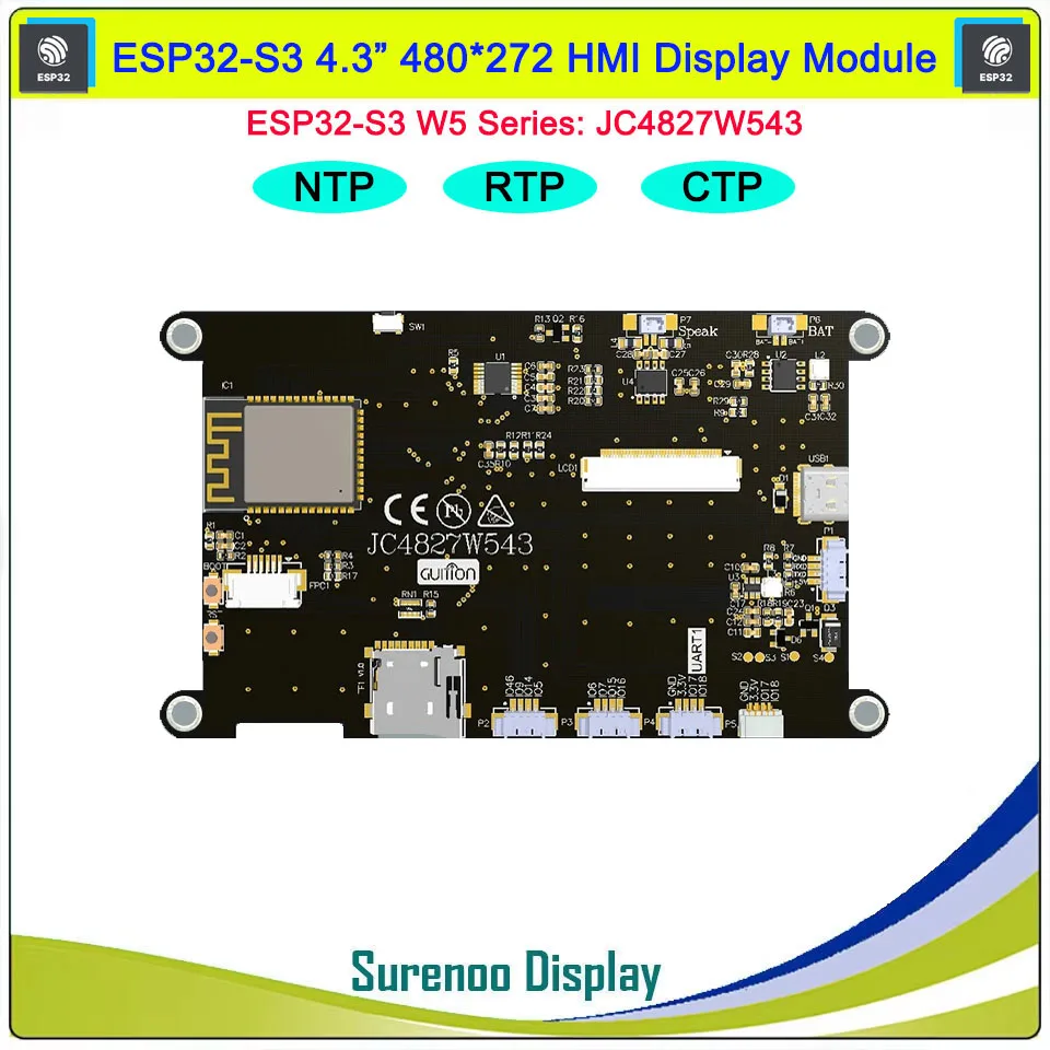 รูปสินค้า หน้าจอสัมผัส ESP32-S3 4.3 นิ้ว IPS 480x272 พร้อม WIFI Bluetooth