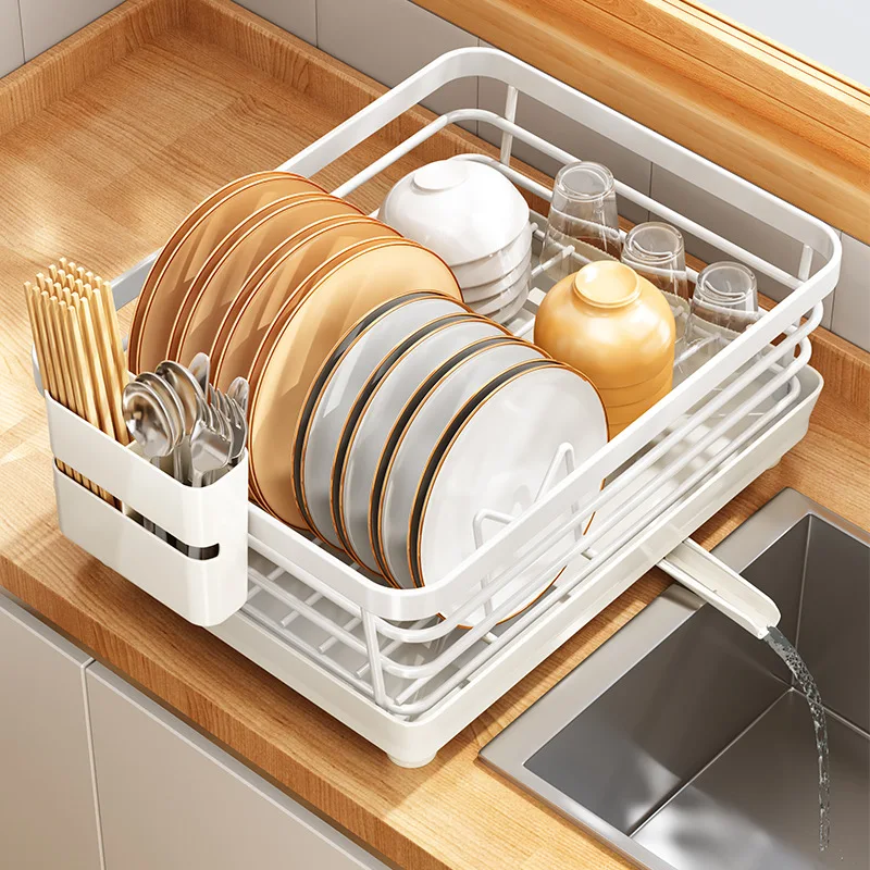 Large Capacity Kitchen Dish Drainer Organizer Countertop Chopsticks Rack Bowl Rack Cup & Dish Dispenser Sink Stand Kitchen storage rack