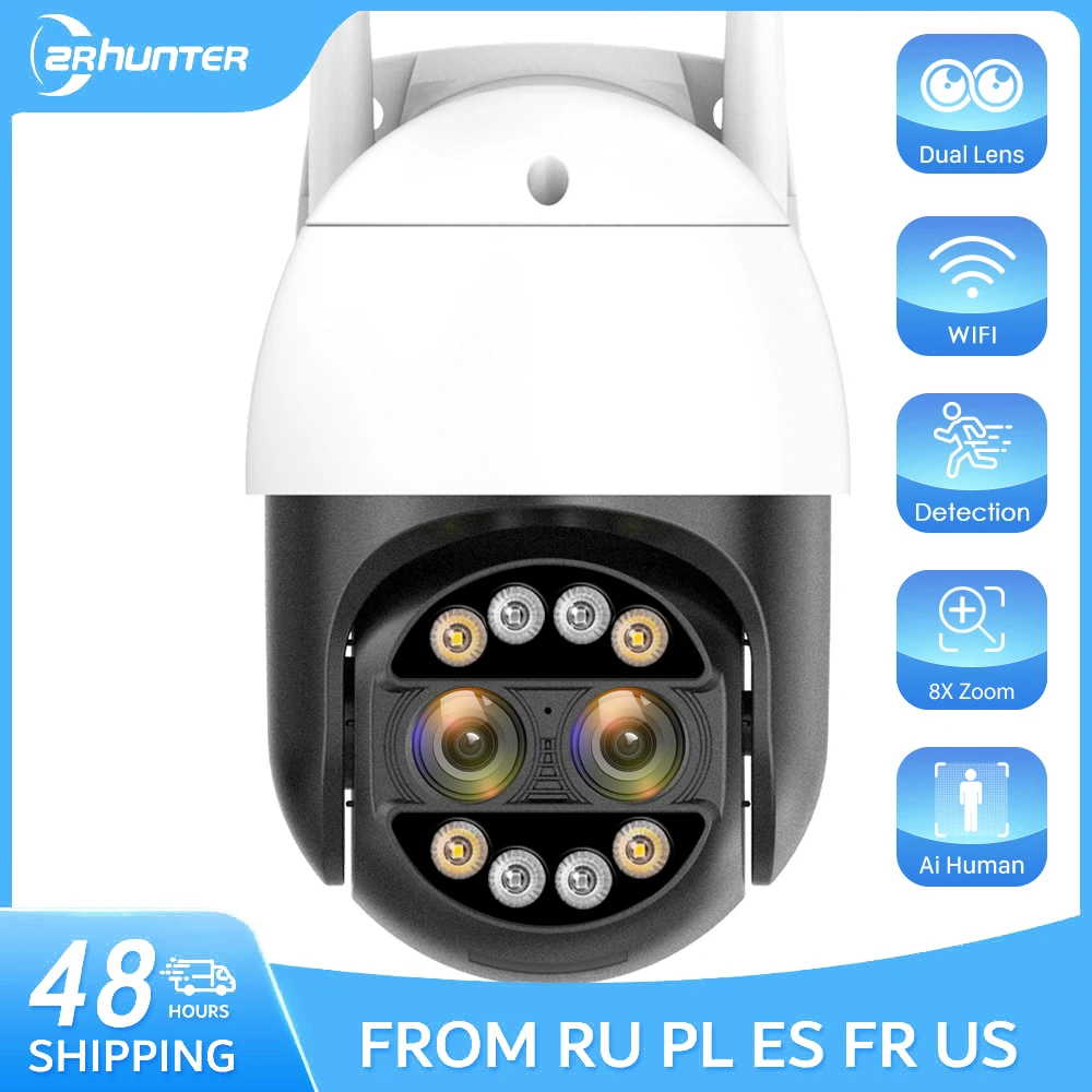 8mp Dual Lens Ip Camera Wifi Outdoor Wireless Video Surveillance