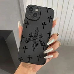 Sleek Black Cross Print Shockproof Phone Case - Soft Protective Cover for iPhone 11 Pro Max (1)