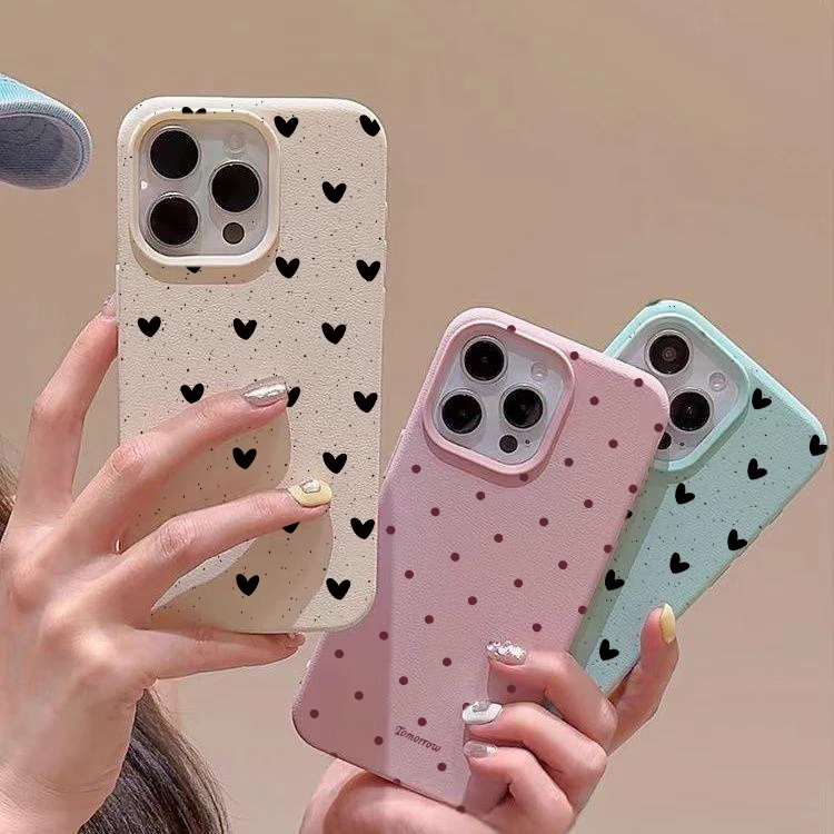 Polka Dot Love Heart Phone Cases