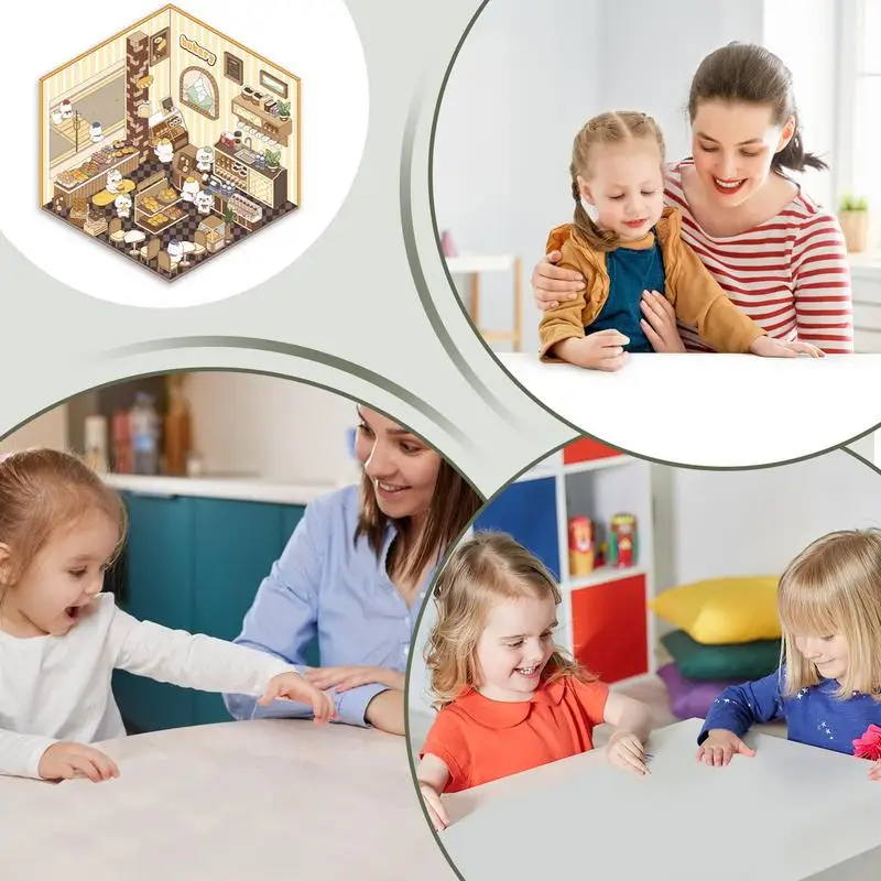 Miniature House Stickers 3D Effect Landscaping Sticker Cartoon House Stickers For Boys Girls Make Your Own Scrapbook Decals Room