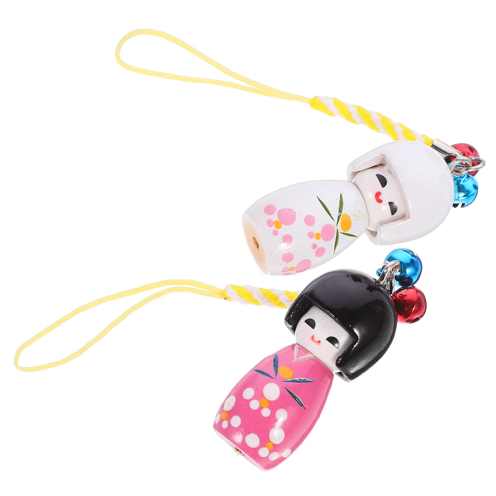 

2 Pcs Puppet Pendant for Bag Decorative Japanese Wooden Dining Table Adorable Schoolbag Iron Style Key Chain