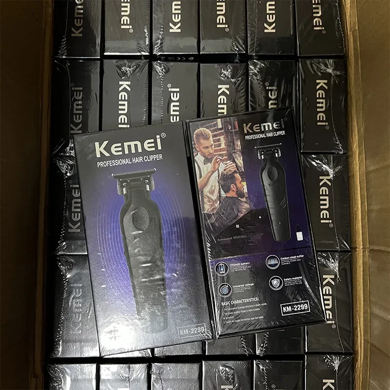 Kemei 2299 Barber Cordless Hair Trimmer 0mm Zero Gapped Carving Clipper Detailer Professional Electric Finish Cutting Machine 6