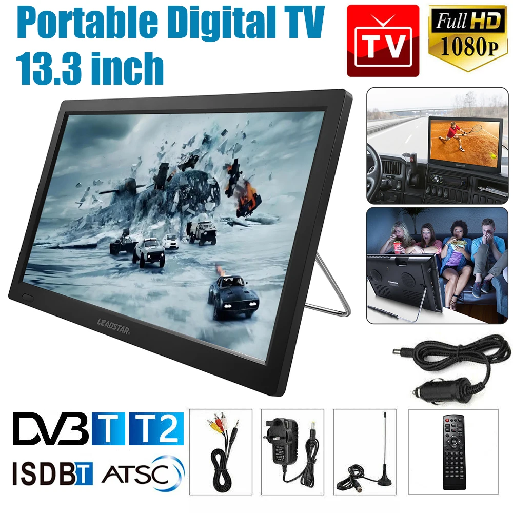 Freeshipping 9 Inch Portable Mini TV High Resolution 800x480 Digital Analog  Television TFT LED TV