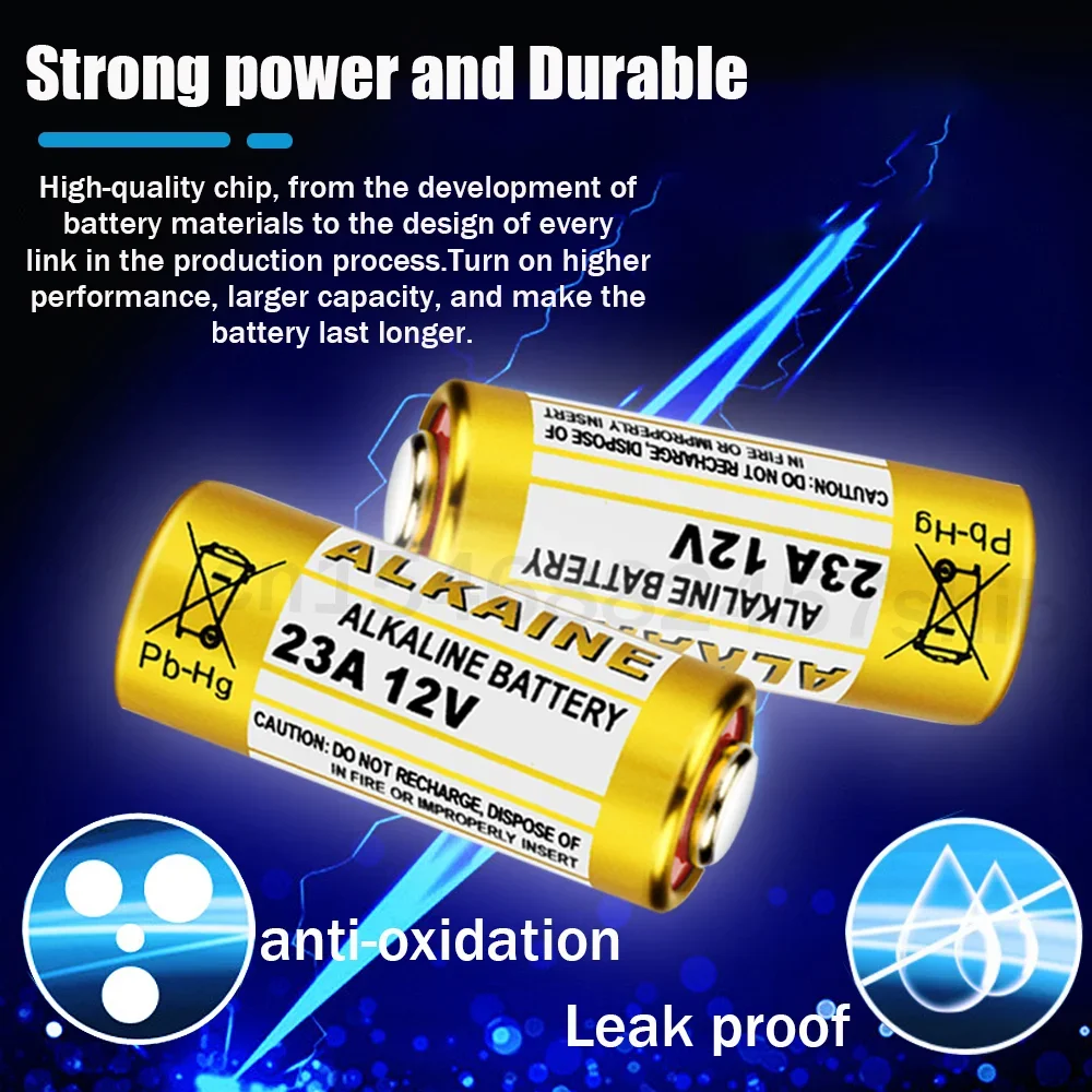 2pcs A23 23A 12V Alkaline Battery for Remote Control Doorbell