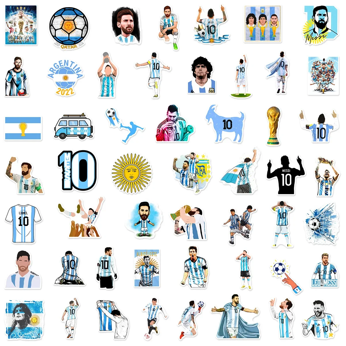 50Pcs 축구 별 Messii 스티커 DIY 노트북 전화 오토바이 자동차 수하물 가방 데칼 방수 스티커 장난감 도매