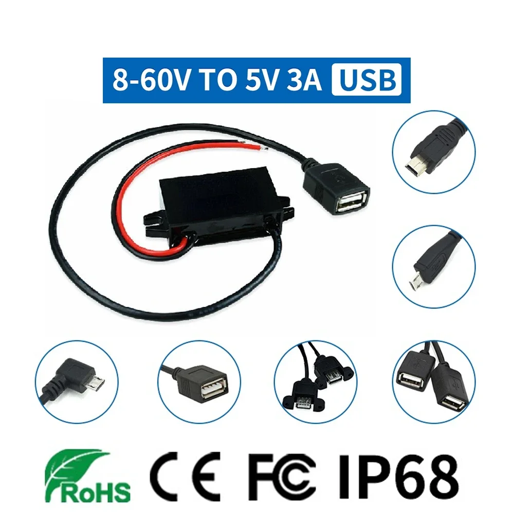 Adaptador do Carregador do Telefone do Carro Step Down Power Converter 12 v 24v 36v 48v a v 3a dc 12 Volts a v
