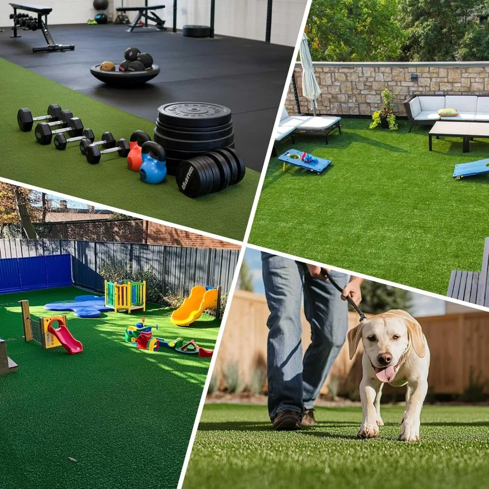 4PCS 65x3 Ft Artificial Turf Grass Rug Indoor Outdoor Event Balcony Deck Patio Decor Gym Astro Fake Lawn Mat