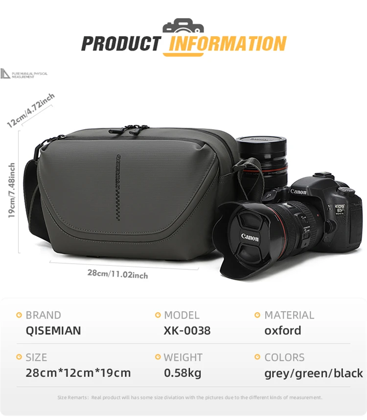 Convertible Digital DSLR Shoulder Waterproof Crossbody Bag For DSLR/Mirrorless With Removable Camera Padded Insert_voghion.com