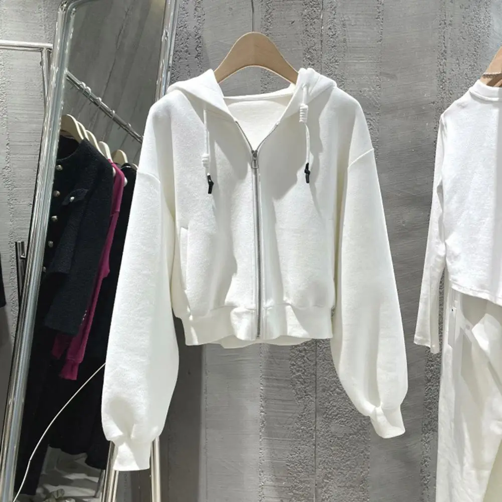 

Hip Hop Women Outerwear Women Loose Fit Coat Stylish Women's Winter Coat Hooded Letter Print Thick Zip Up Drawstring Pockets