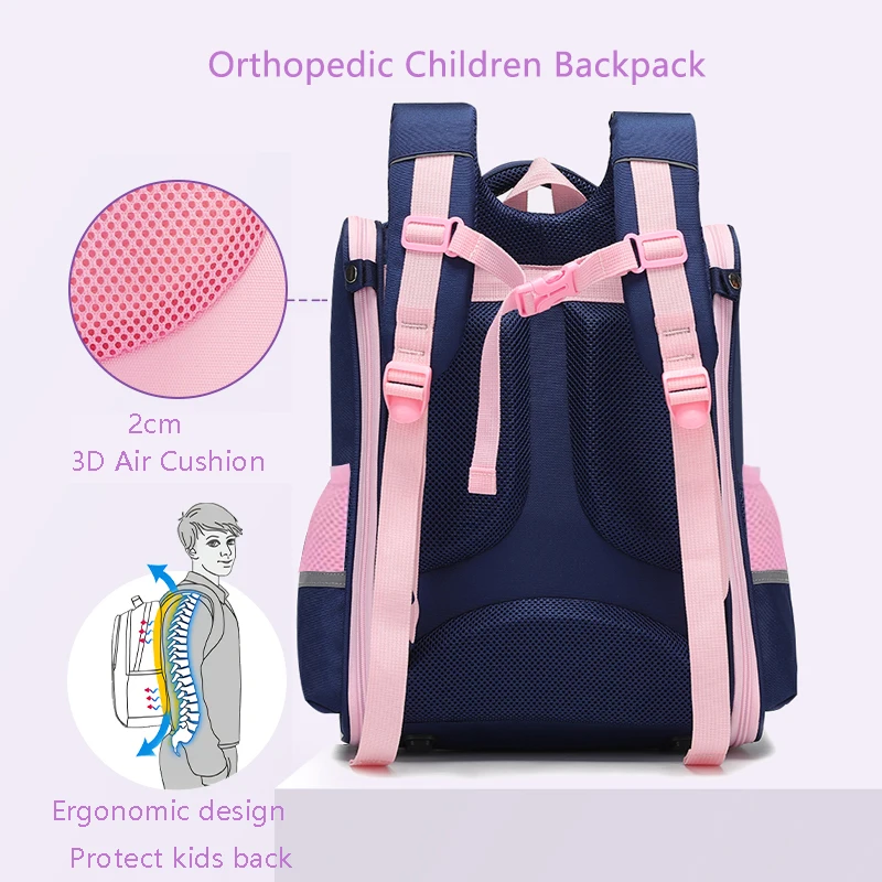 SUN EIGHT 3D Cat Girl School Bags Orthopedic Back New Children Satchels Waterproof Backpack For Women 2