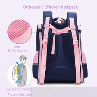 SUN EIGHT 3D Cat Girl School Bags Orthopedic Back New Children Satchels Waterproof Backpack For Women 2