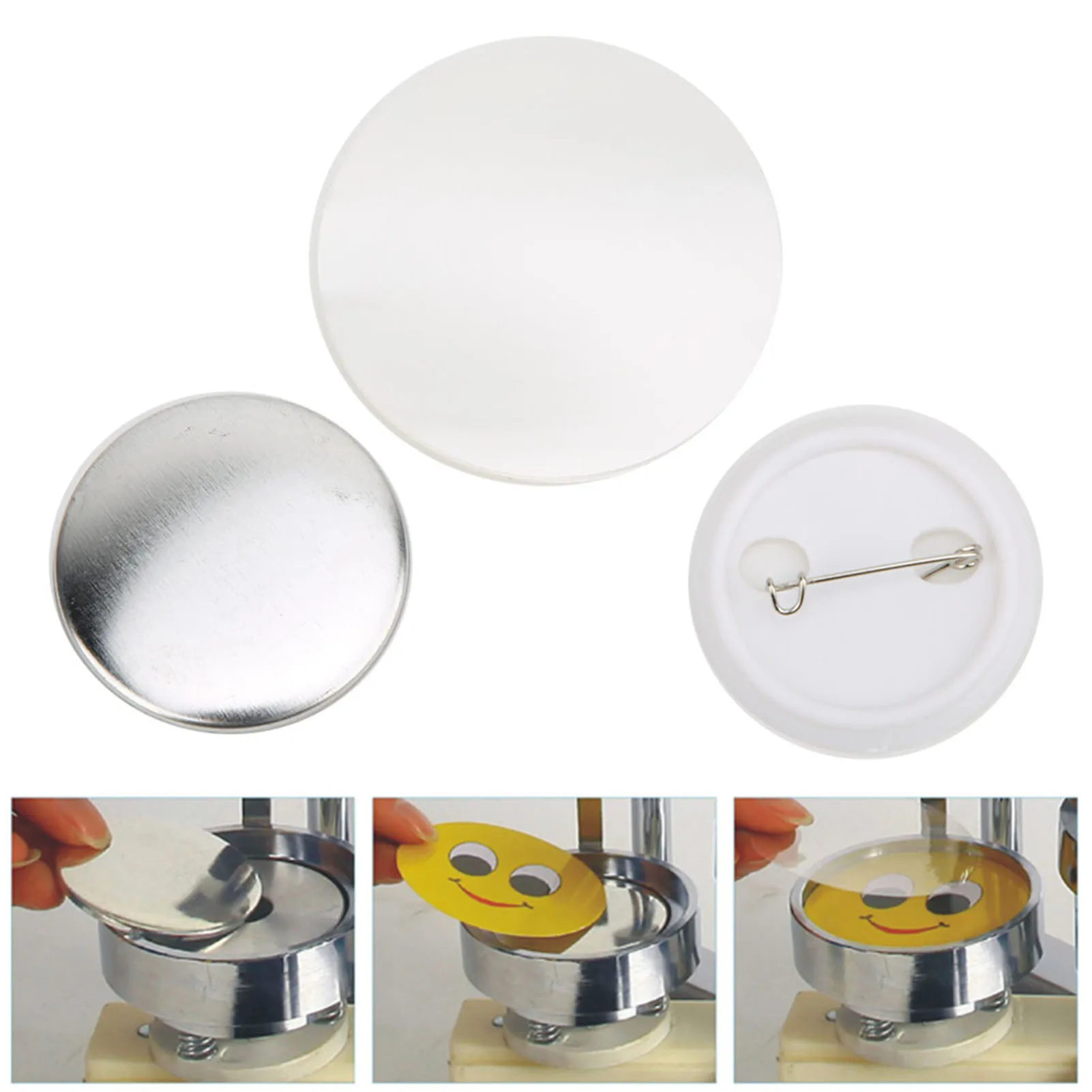 100 Sets 37mm Badge Pin Button Parts Badge Making Supplies DIY Crafts Materials Badge DIY Tools Badge Badge Making Materials