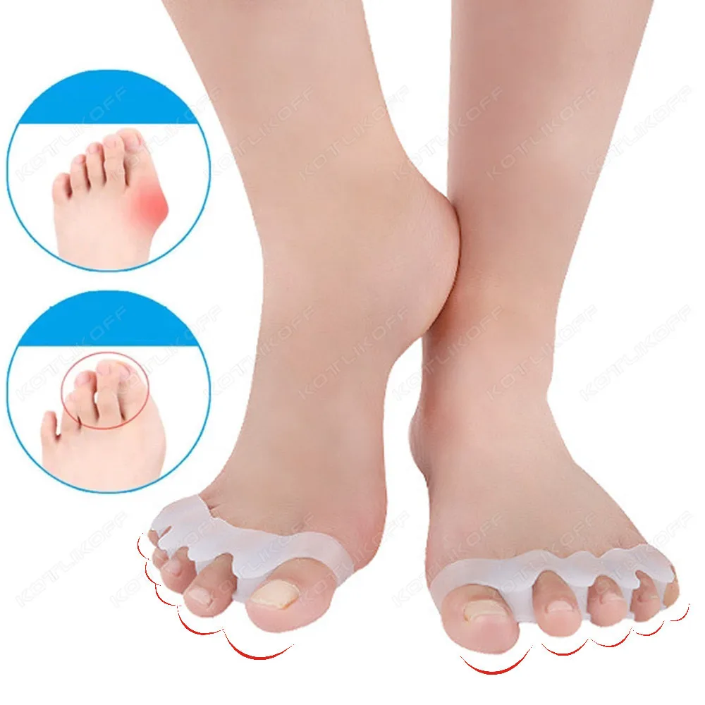 Toe Pads Toe Protective Toes Separator Silicone Bunion Hallux Valgus Toe Overlap Corrector Soft Gel Straightener Spacers Stretchers Care