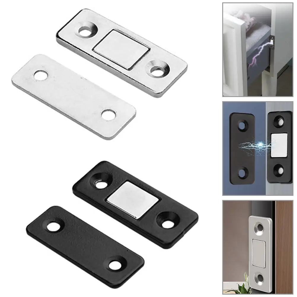 

Strong Magnetic Door Closer Cabinet Catches Latch Punch Free L Shaped Anti Collision Magnet Door Stopper Cupboard Thin Closures