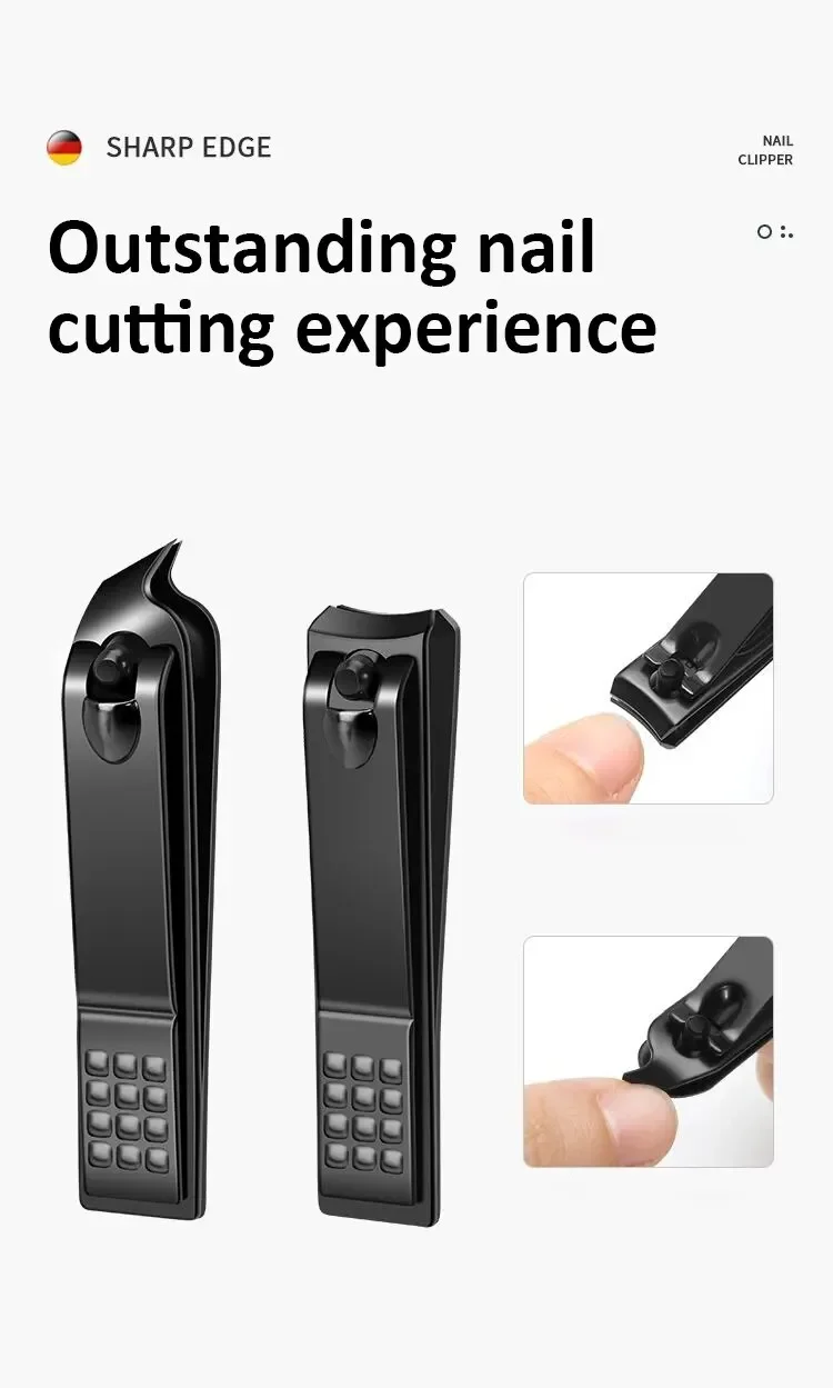 Description Picture 5 of itemOuriner New 6 Pcs Portable Luxury Manicure Sets Pedicure Kits Bright Black Nail Clipper Set Personal Care Tools Eyebrow Scissors