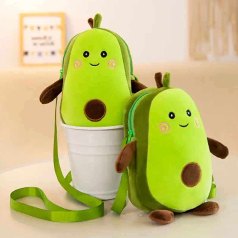 Cartoon Avocado Plush Kawaii Toys Soft Stuffed Fruits Creative New Female Mulit Style Shoulder Bag for Children Kids Gift Toys