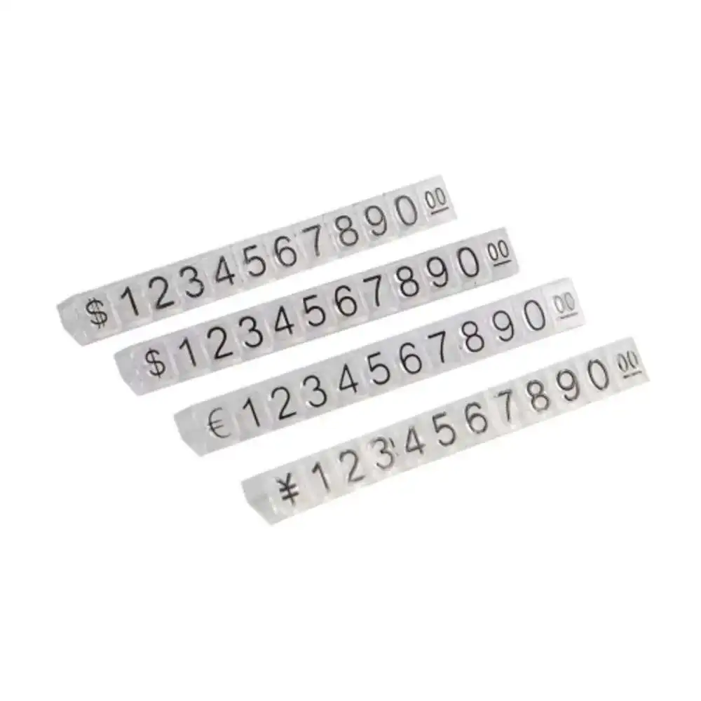 9x6.5mm L Plastic Cubes Price Display Tags Adjustable Number Stand Frame Label Jewelry Showcase Counter Price Display price display stand