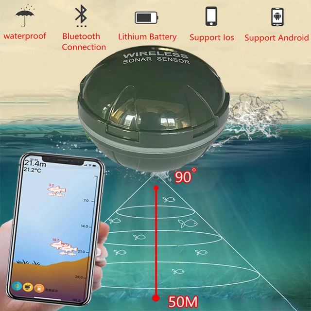 Free shipping brand new smart phone fish finder sonar bluetooth intelligent fish finder android ios fish