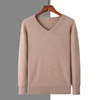 2024 autumn and winter new men's 100% mink cashmere sweater V-neck pullover knitted plus size coat long sleeve high-end pullover 5