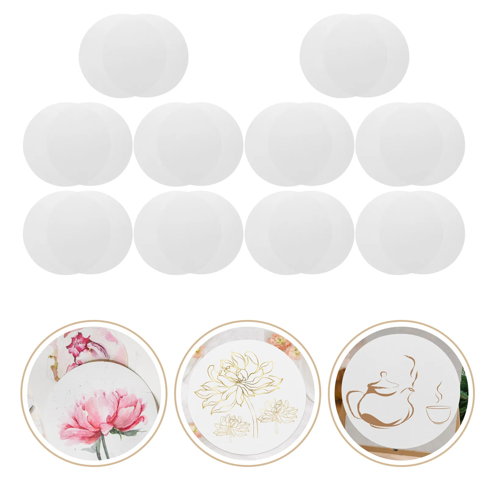 20Pcs 라운드 페인팅 골판지 두꺼운 종이 DIY 낙서 장식 아트 프로젝트를위한 하드 보드 그리기 서예 만다라