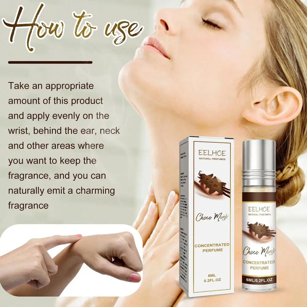 Olio profumato concentrato al cioccolato e muschio 6 ml Seduzione a lunga durata Fragranza leggera Elegante fragranza W_voghion.com