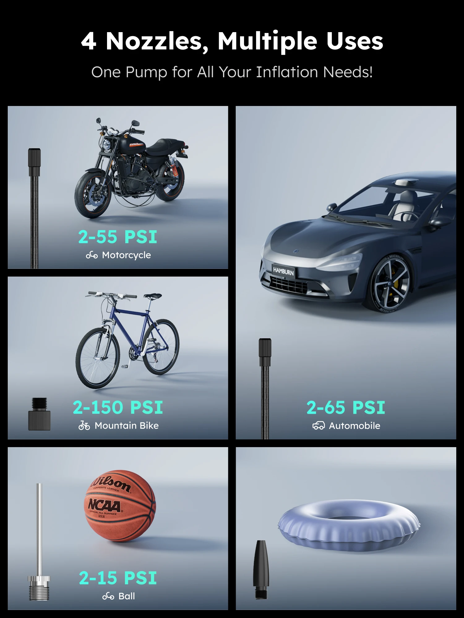 ASMAX Motorcycle Air Pump 7500mAh Tyre Electric Inflator Pump 160PSI Portable Inflator for Car Bicycle Balls Air Compressor air pump