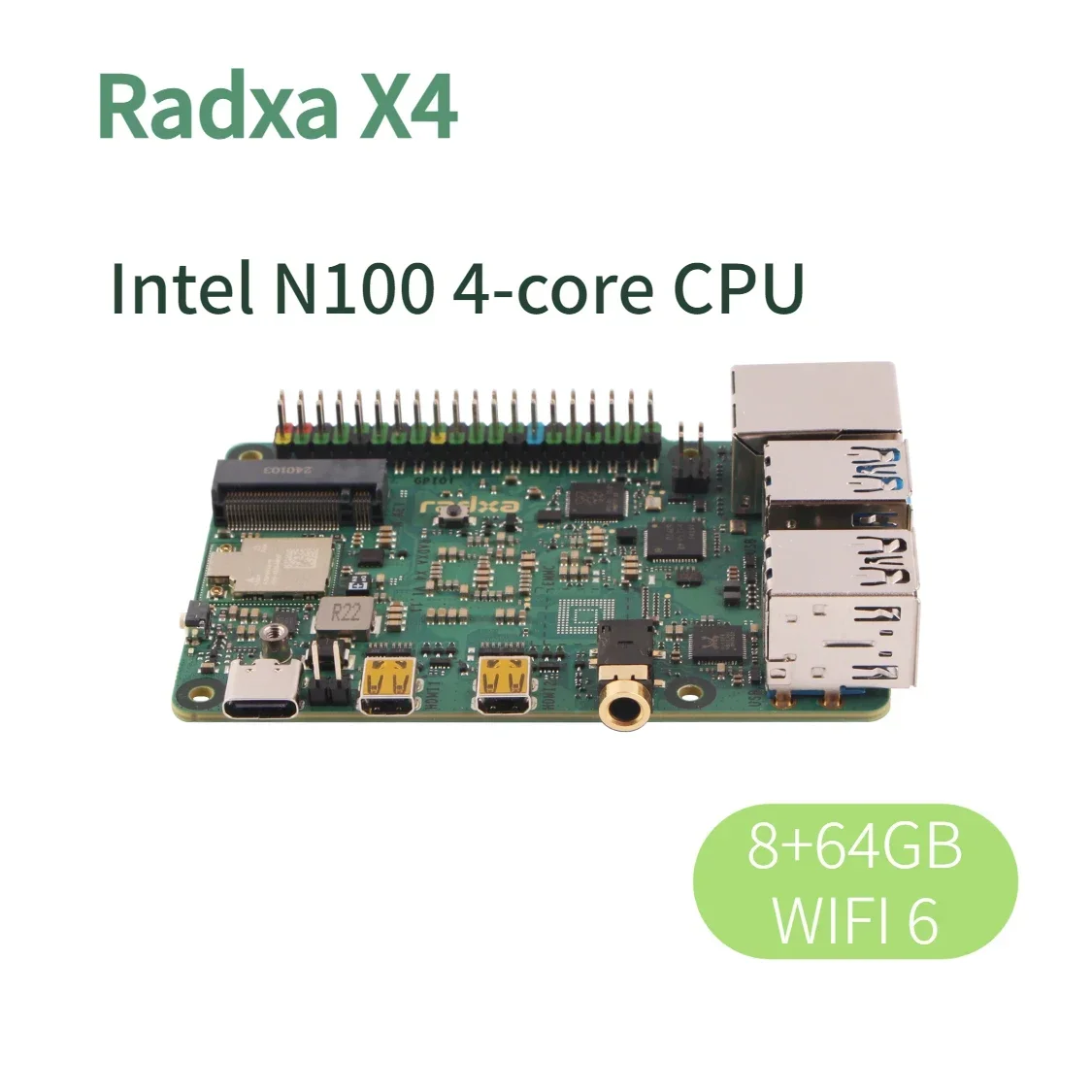 xenosurfboard シングル Radxa x4シングルボード、Intel n100プロセッサ、高性能、低消費