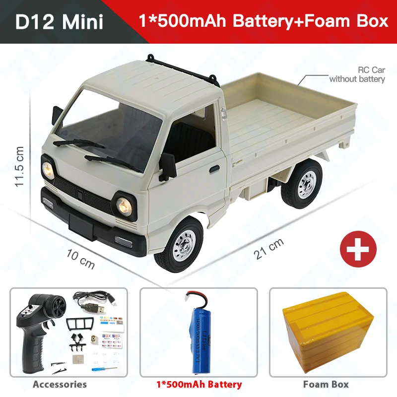 thumbnail image 1 of WPL D12 1:10 / 1:16 RC CAR Simulación Drift Climbing Camión LED Luz Haul Cargo Control remoto Juguetes eléctricos para niños, 1 of 5