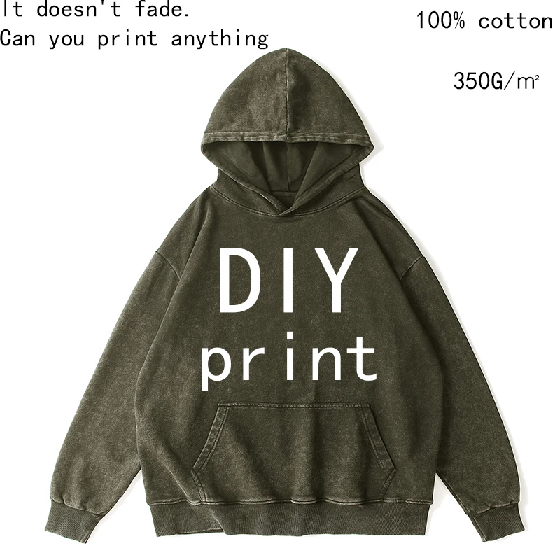 Customized Hoodie Streetwear Men  Personalized Printed  Cotton Men Oversize Harajuku Men Vintage Custom  Hoodie