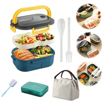 Cute Lunch Box For Kids Compartments Microwae Bento Lunchbox Children Kid School Outdoor Camping Picnic Food Container Portable 1