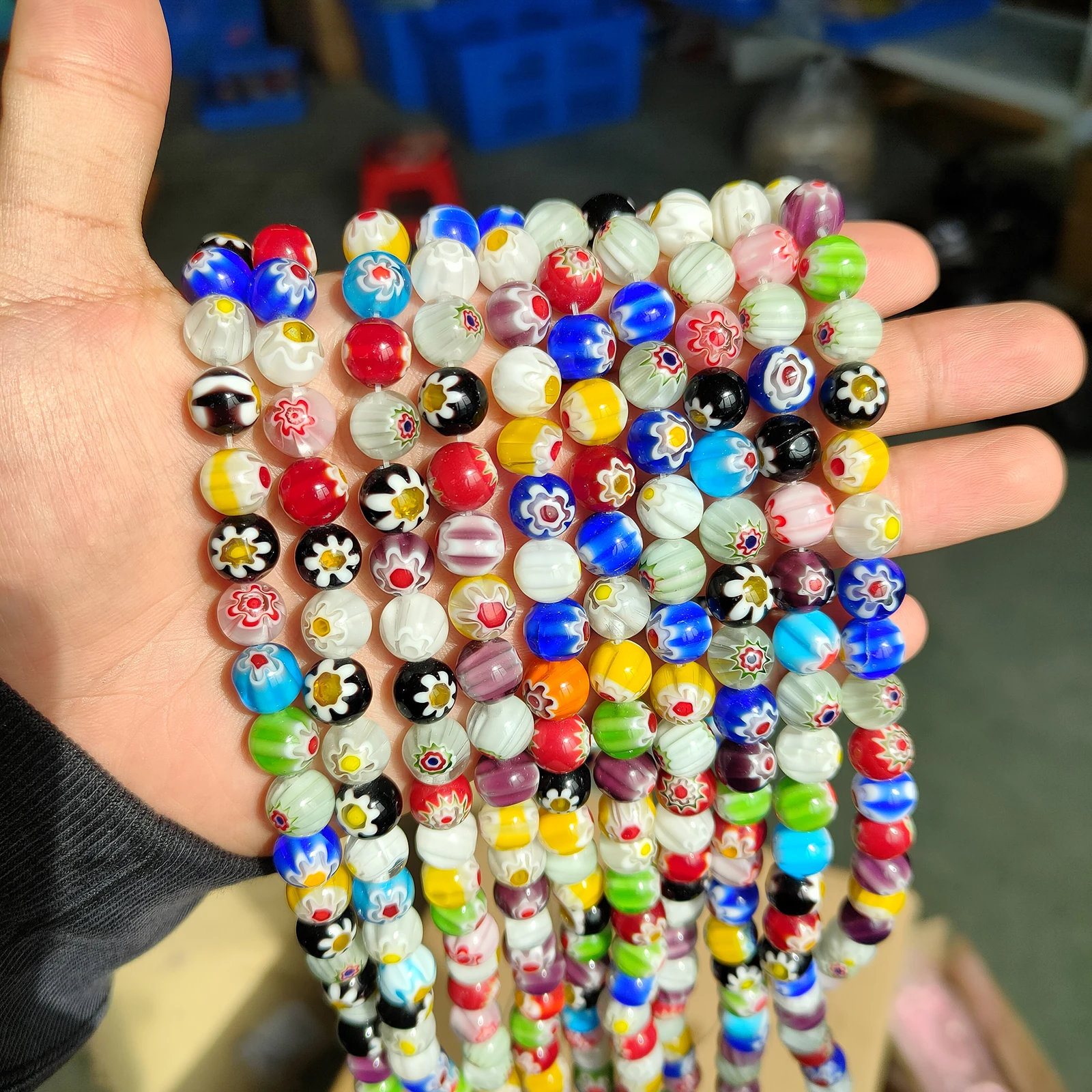 6/8/10mm Multicolour and Porcelain White Round Beads Evil Eye&Flower Glass  Beads for Jewelry Making DIY Accessories