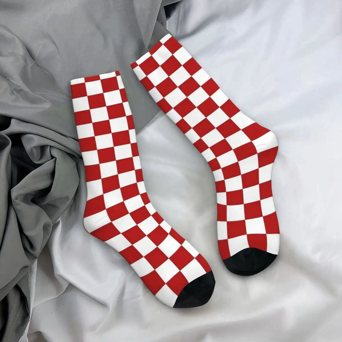 Red And White Check Adult Socks,Unisex socks,men Socks women Socks