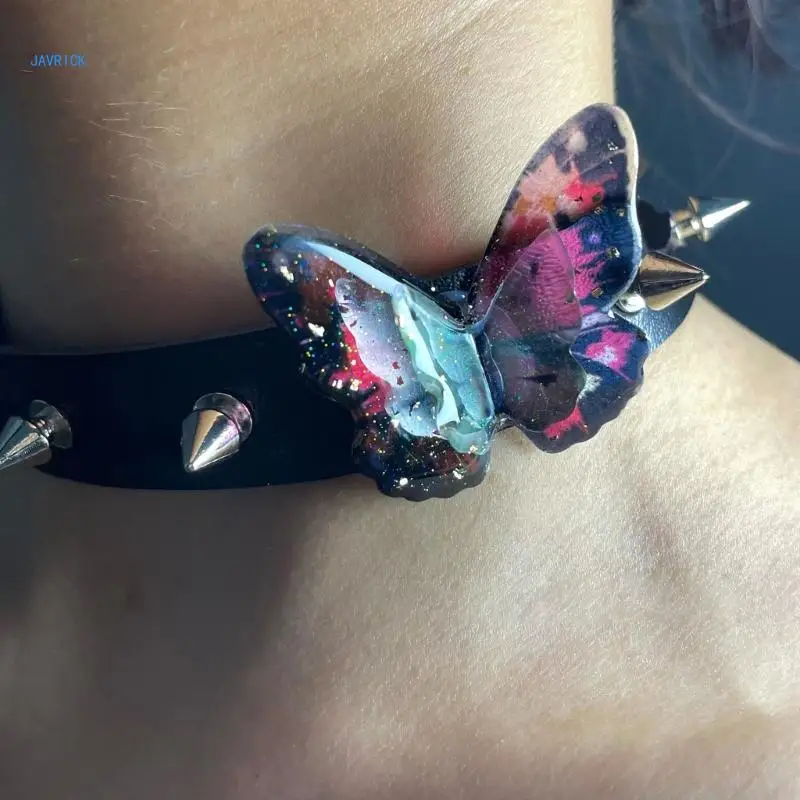 

Women Choker Chain Trend PU Leather Collar Chain Sexy Butterfly Choker Necklace